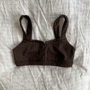 Alo Pinstripe Jacquard Captivate Bra, size small